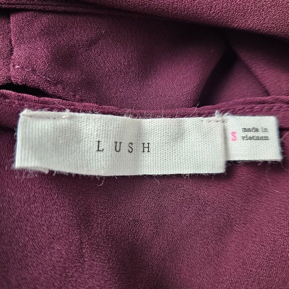 Lush Womens Burgundy Long Sleeve Wrap Dress Size Small Party Casual Lined - Picture 10 of 11